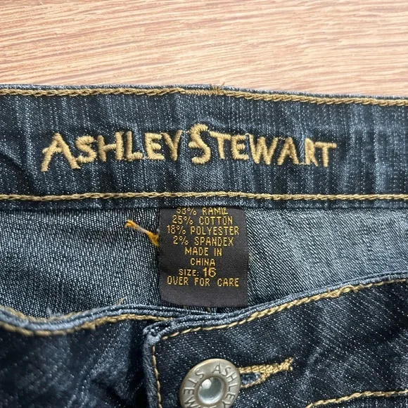 Ashley Stewart dark wash jeans, straight leg, size 16 - Picture 3 of 5